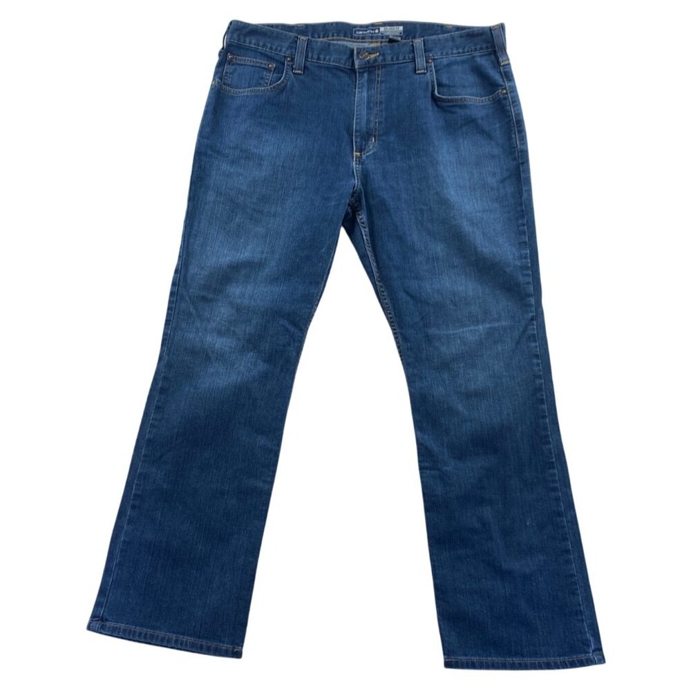 Carhartt Mens Jeans 38x30 Blue Denim Relaxed Fit Blue Denim Rugged Flex Casual